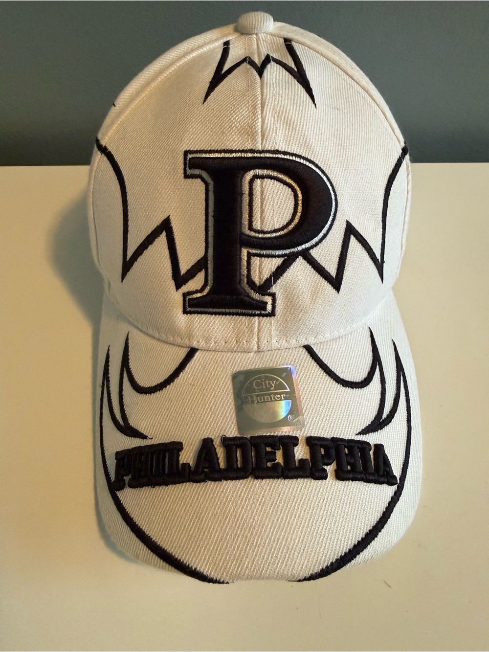 City Hunter 90’s Philadelphia Phillies MLB Black White Baseball  Cap